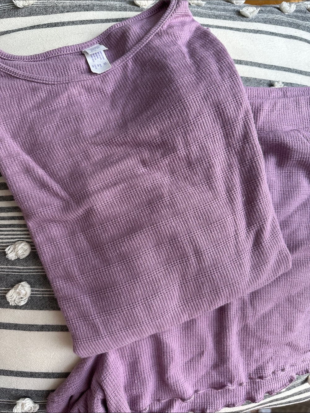 stars above Lavender Ribbed Pajama Set